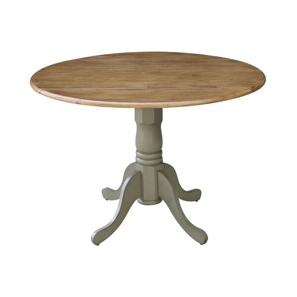 International Concepts Round 42 in Round Dual Drop Leaf Pedestal Table, Hickory/Stone, 42 W, 42 L, 29.5 in H, Wood T41-42DP - main